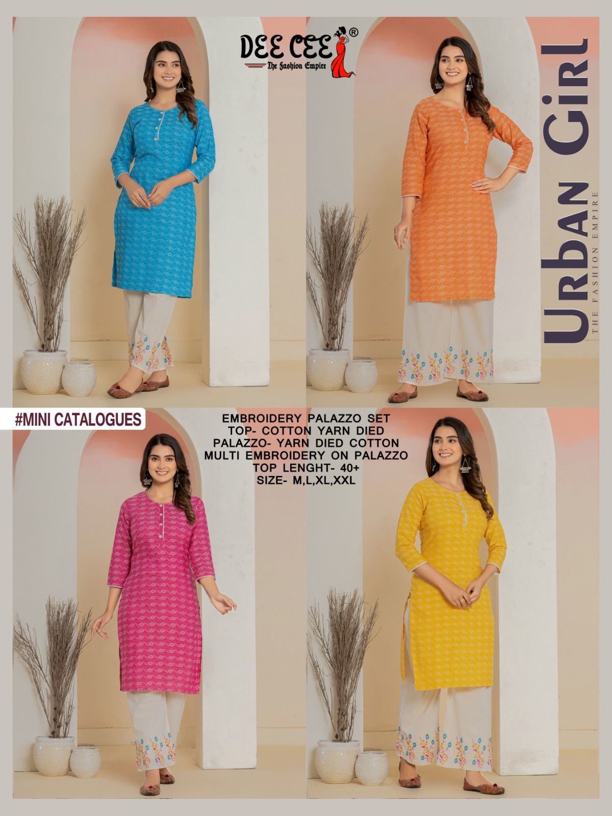 Urban Girl By Dee Cee Printed Cotton Embroidery Kurti With Bottom Wholesale Shop In Surat